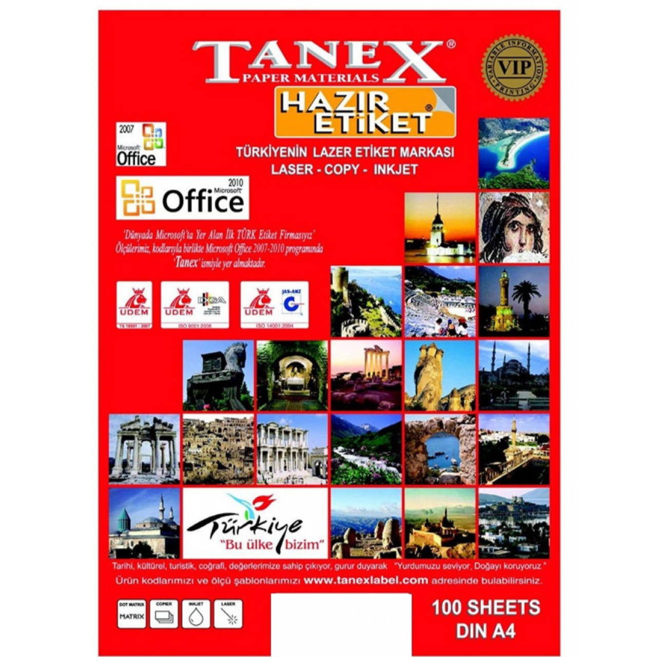 TANEX LASER CD ETİKETİ 100'LÜ 117mm (TW-3117)